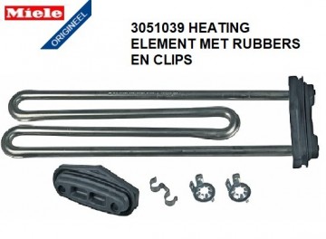 3051039 heating element miele met rubbers en clips original miele