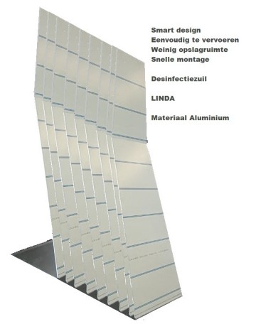 Desinfectiezuil linda aluminium stapelbaar