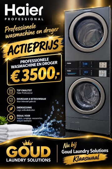 Haier wasmachine en droger voor 3500 euro bij laundrypart