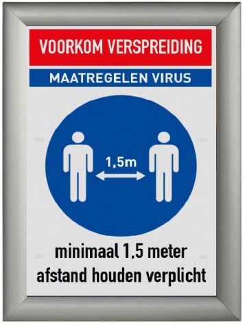 Kliklijst desinfectiezuil a4 of a5 formaat met waarschuwing of uw reclame