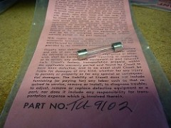 TU9102   CISSELL resistor fuse 1.0ohm, 1/2W P/N:  replaces TU8874